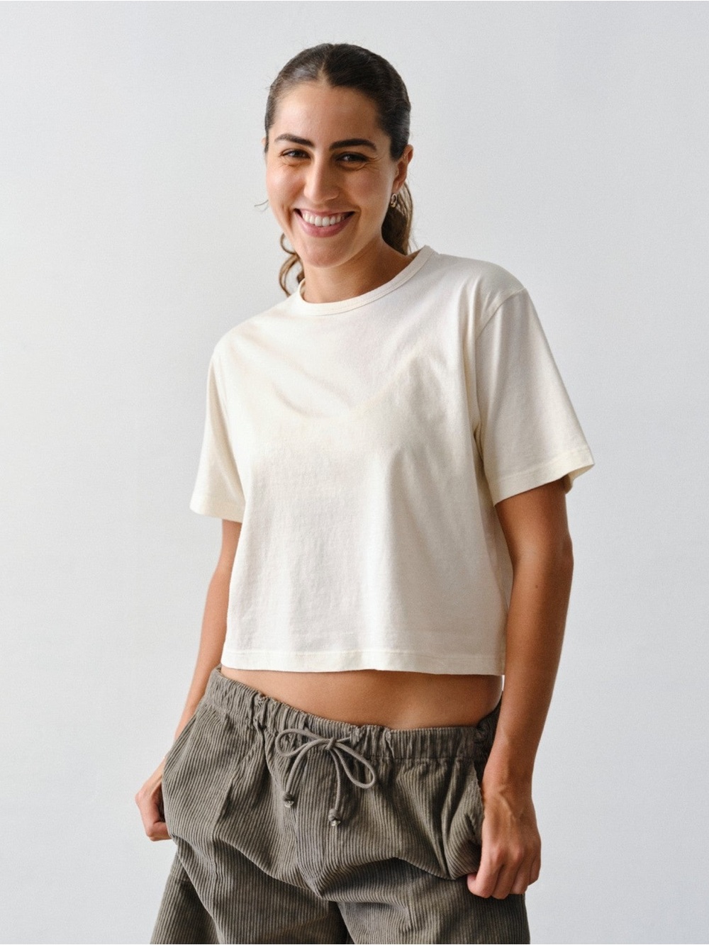 Industry of All Nations Clean Cropped Unbleached Cotton Shirt